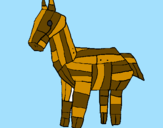 Coloring page Trojan horse painted byale       