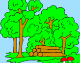 Coloring page Forest painted byTERESA