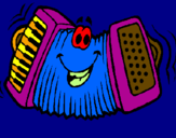 Coloring page Accordion painted byRonald