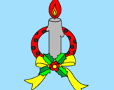 Coloring page Christmas candle III painted bymn