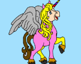 Coloring page Unicorn with wings painted byiook  10
