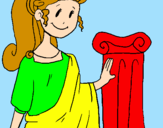 Coloring page Young Roman woman painted bybeth4
