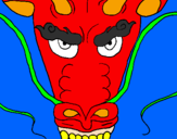 Coloring page Dragon's head painted byskye