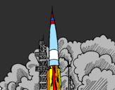Coloring page Rocket launch painted byale       