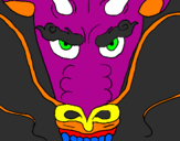 Coloring page Dragon's head painted byale       