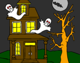 Coloring page Ghost house painted byabbie 3