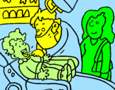 Coloring page Little boy at the dentist's painted bycaitlin4