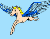 Coloring page Pegasus in flight painted bymaria luiza