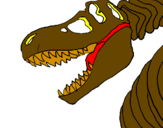 Coloring page Tyrannosaurus Rex skeleton painted byzakk