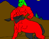 Coloring page Centaur with bow painted bygabor