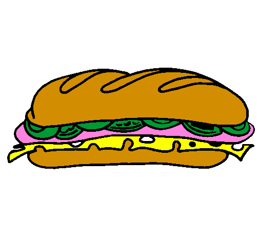 Coloring page Vegetable sandwich painted bychimoso