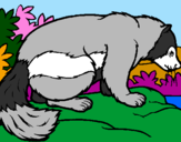 Coloring page Large badger painted byThieli