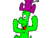 Coloring page Cactus with hat painted bydario di stefano