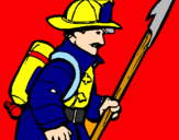 Coloring page Firefighter painted bybombero 