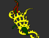 Coloring page Anaconda and caiman painted bymason