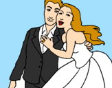Coloring page The bride and groom painted byabbie 2