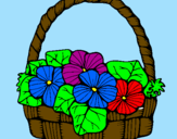 Coloring page Basket of flowers 6 painted byMia