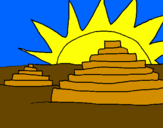 Coloring page Mayan temples painted byantoni