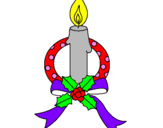 Coloring page Christmas candle III painted byabbie goodacre