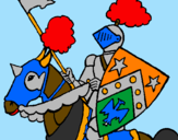 Coloring page Knight on horseback painted byknigkt
