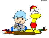 Coloring page Pocoyó and Pato painted bypaolo
