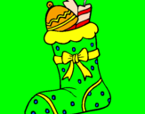 Coloring page Stocking with presents II painted bymorgan
