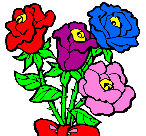 Coloring page Bunch of roses painted bychloe