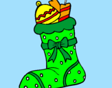 Coloring page Stocking with presents II painted bylogan