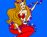 Coloring page Mermaid and bubbles painted byabbie goodacre