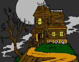 Coloring page Haunted house painted byabbie goodacre