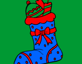 Coloring page Stocking with presents II painted bygrady rose