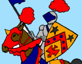 Coloring page Knight on horseback painted byknigkt