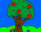Coloring page Apple tree painted bytucker