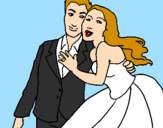 Coloring page The bride and groom painted byabbie goodacre