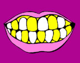 Coloring page Mouth and teeth painted bymamame