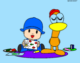Coloring page Pocoyó and Pato painted byBEATRIZ