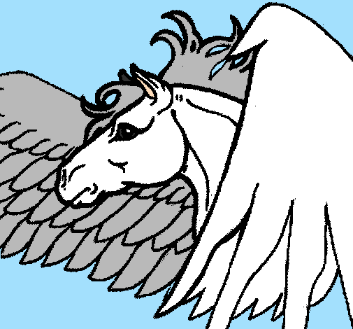 Coloring page Pegasus painted byThieli