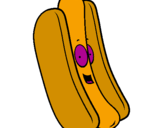 Coloring page Hot dog painted bygraldines