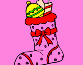 Coloring page Stocking with presents II painted bymorgan