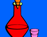 Coloring page Carafe and glass painted byPOP