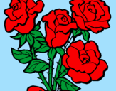 Coloring page Bunch of roses painted byabbie