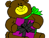 Coloring page Bear with present painted byRodrigo