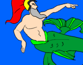 Coloring page Poseidon painted bylogan
