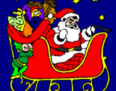 Coloring page Father Christmas in his sleigh painted byjavi