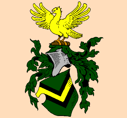 Coloring page Shield with weapons and eagle  painted byMilo