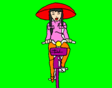 Coloring page Young Chinese woman painted bymireia