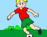 Coloring page Playing football painted byKatie