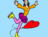 Coloring page Female ice skater painted bymorgan