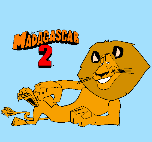 Coloring page Madagascar 2 Alex painted bylogan