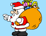 Coloring page Santa Claus with the sack of presents painted byjavi